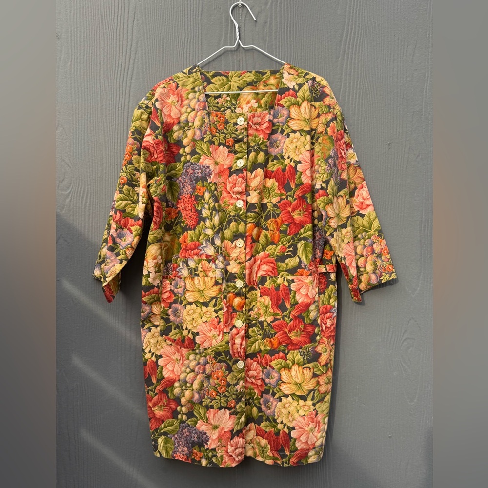 Gianna Rose 90s Floral Tapestry Utility Work Coat Size LG - Picture 5 of 16